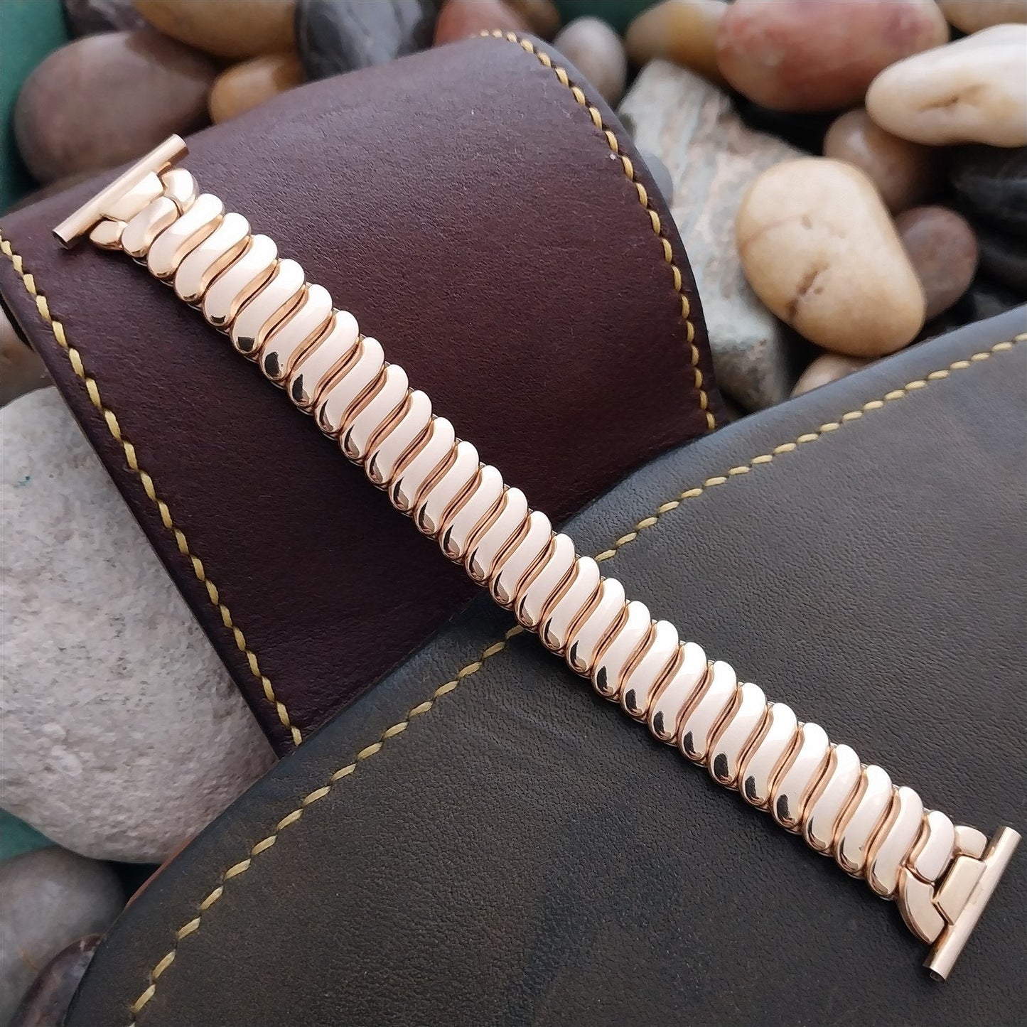 16mm 18mm 19mm 12k Rose Gold-Fill Short Expansion Unused 50s Vintage Watch Band