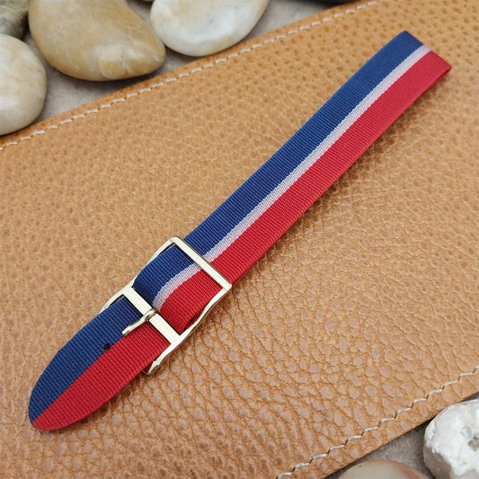 Perlon 16mm 1960s Reversible Red White & Blue Classic Unused Vintage Watch Band