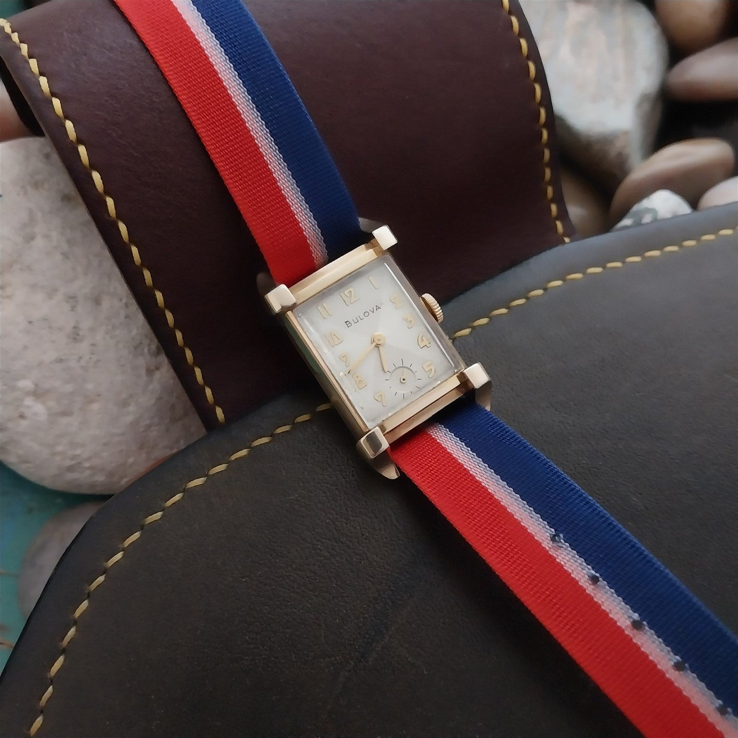 Perlon 16mm 1960s Reversible Red White & Blue Classic Unused Vintage Watch Band