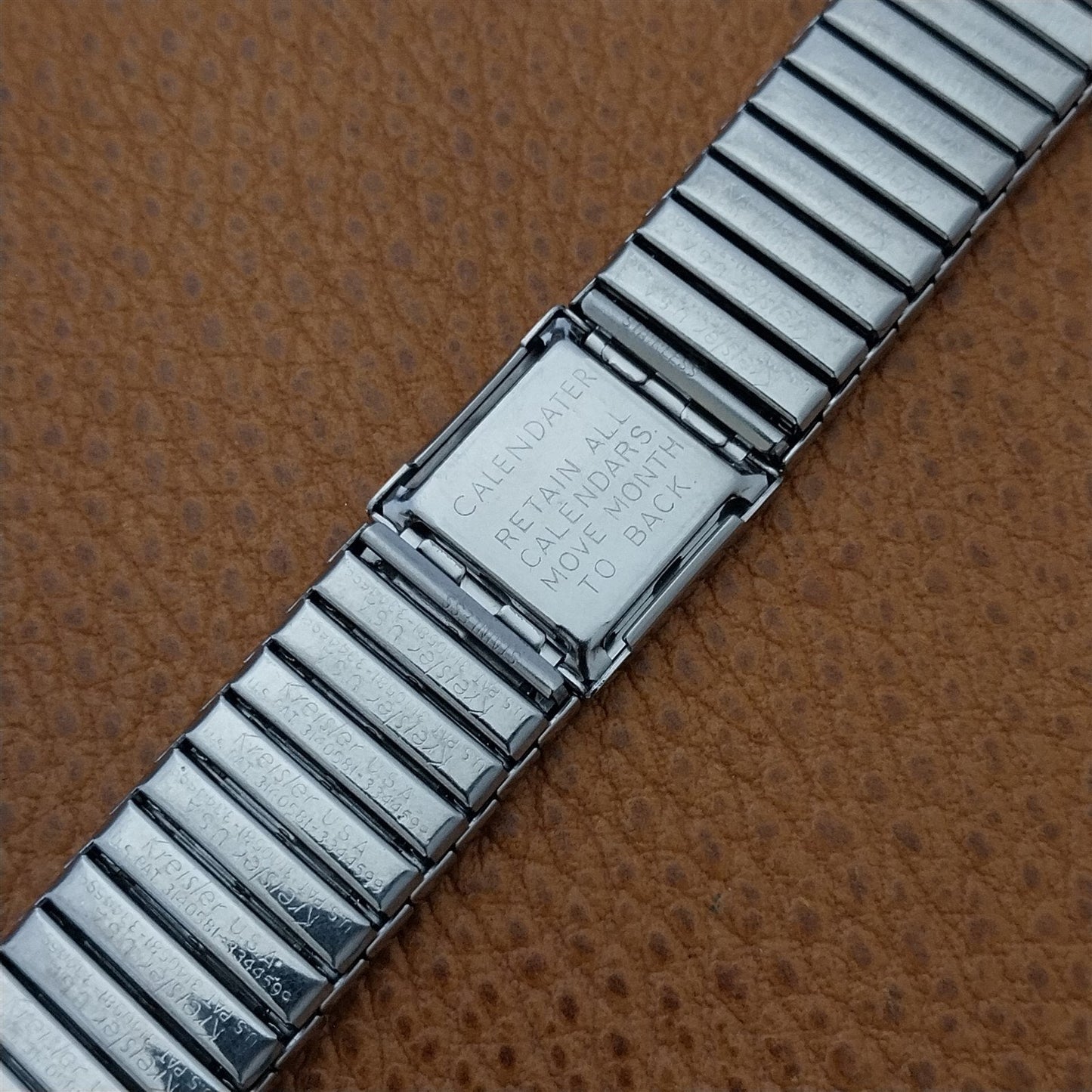 19mm 18mm Kreisler USA Stainless Steel 1972 Calendar Unused Vintage Watch Band