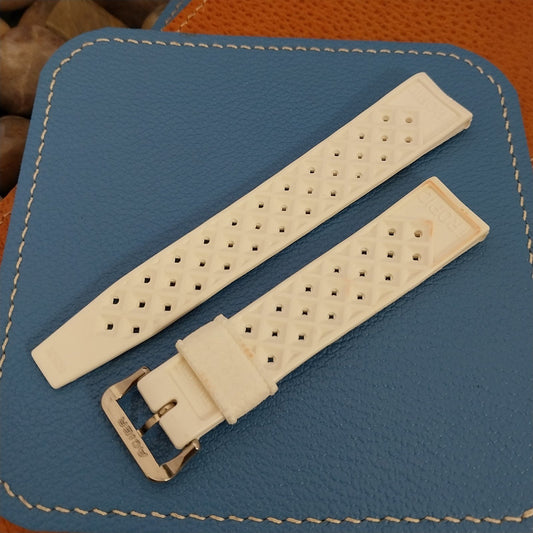 19mm Swiss Tropic Straight End White nos Unused 1970s Vintage Diver Watch Band