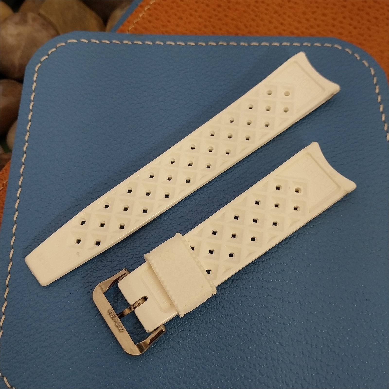 19mm Tropic Swiss Diver White Skindiver Unused 1970s Vintage Watch Band