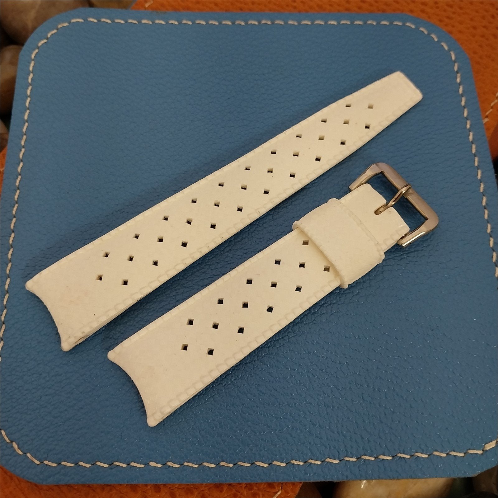 19mm Tropic Swiss Diver White Skindiver Unused 1970s Vintage Watch Band