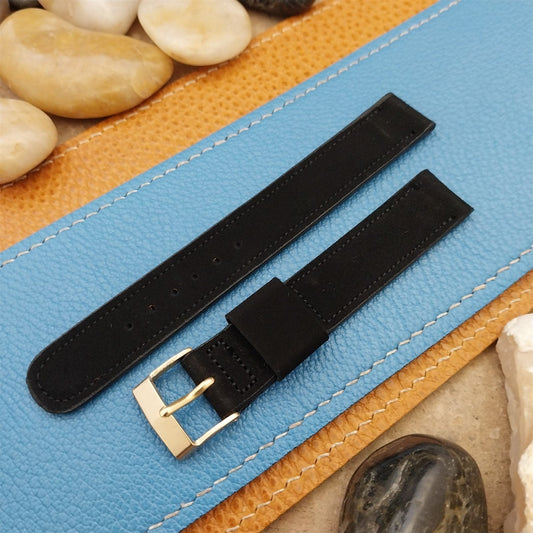 5/8" JB Champion Black Suede Single-Keeper Unused 1950s Vintage Watch Band