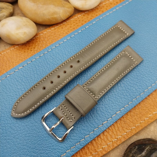 5/8" Kreisler Single-Keeper Padded Gray Calfskin Unused 1950s Vintage Watch Band