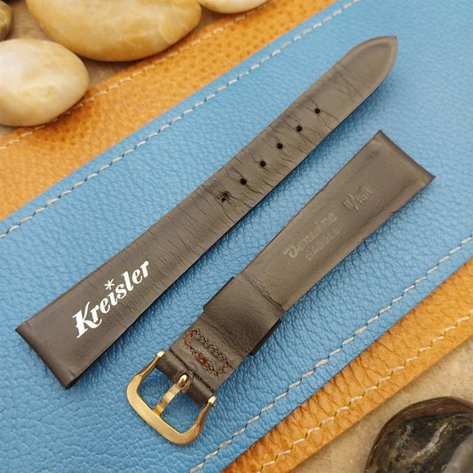 11/16" Kreisler Brown BeadLine Padded Leather Unused 1960s Vintage Watch Band