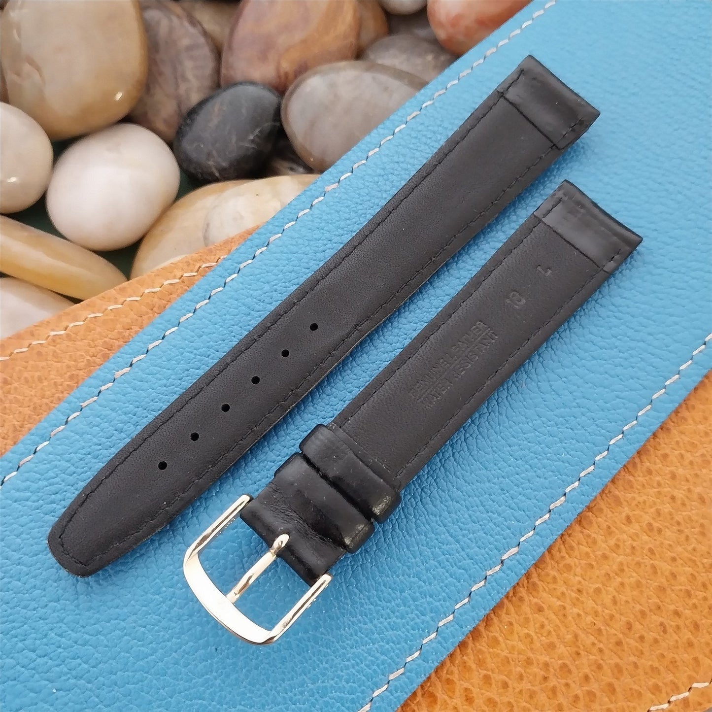 18mm Hadley Roma Long Black Oil-Tanned Leather Unused Watch Band