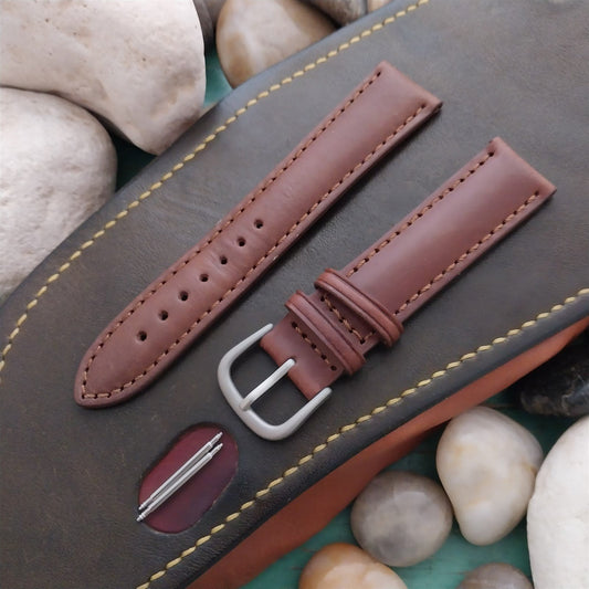 20mm Hadley Roma Brown Self-Lined Leather Unused Watch Band