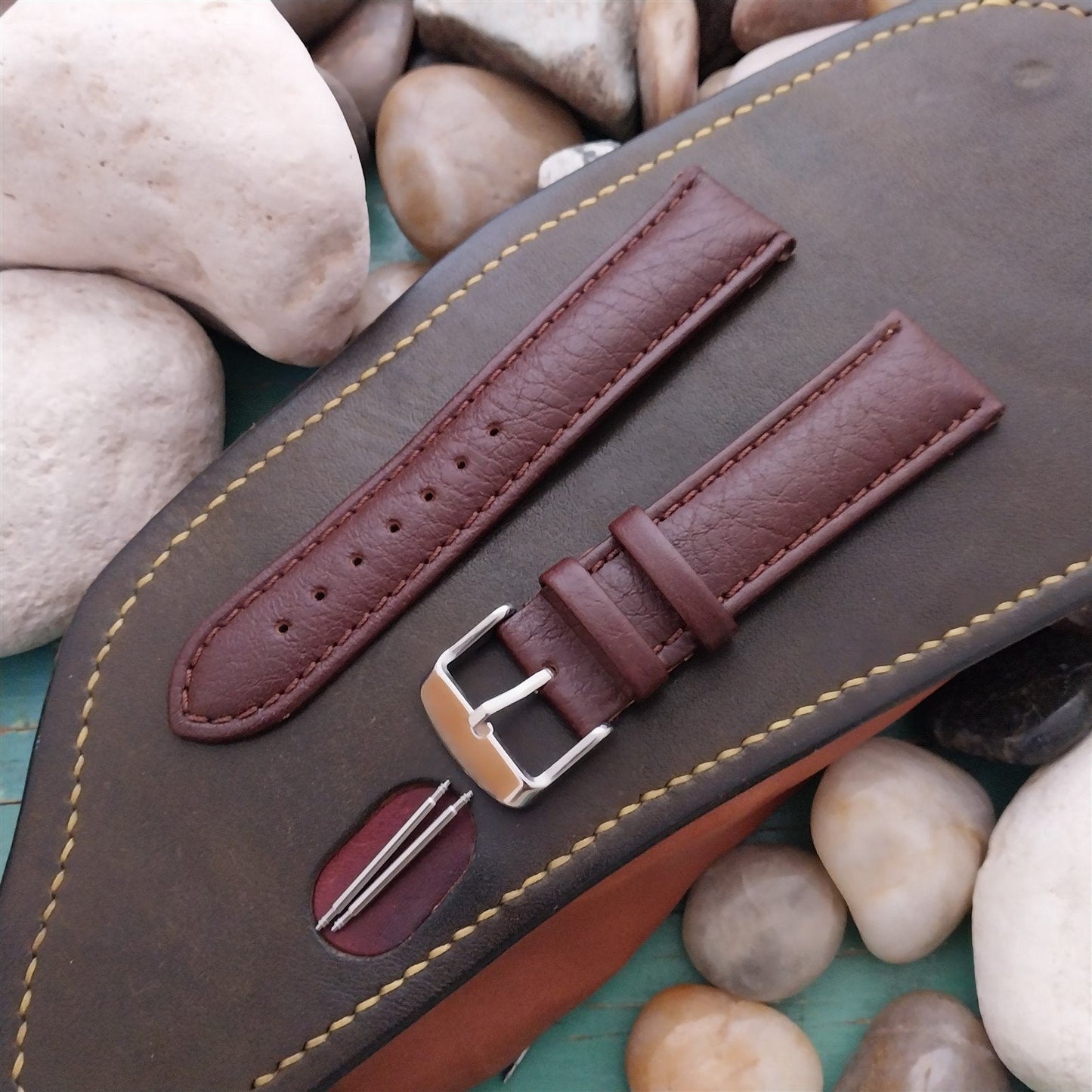 22mm Hadley Roma Brown Cowhide Leather Unused Watch Band