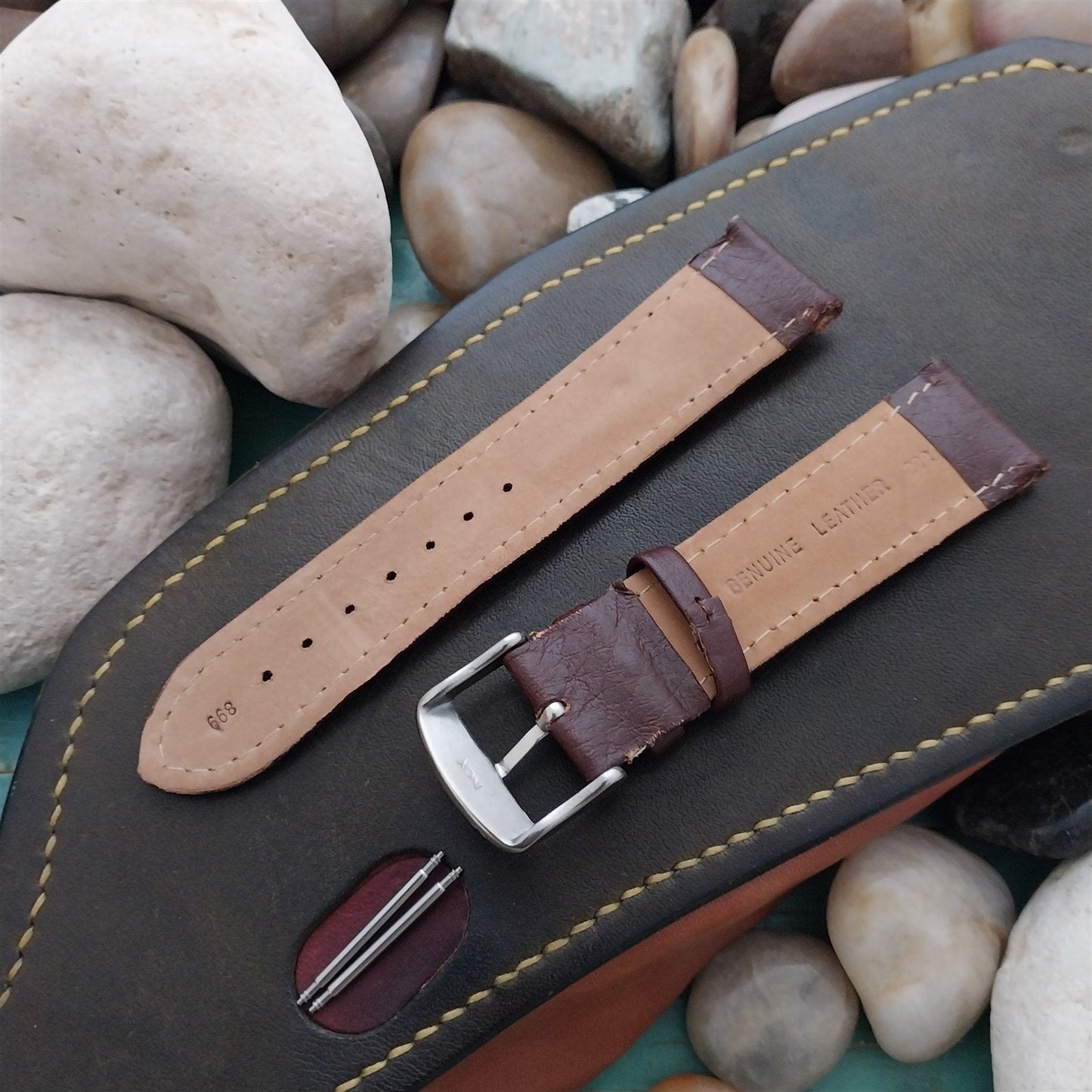 22mm Hadley Roma Brown Cowhide Leather Unused Watch Band