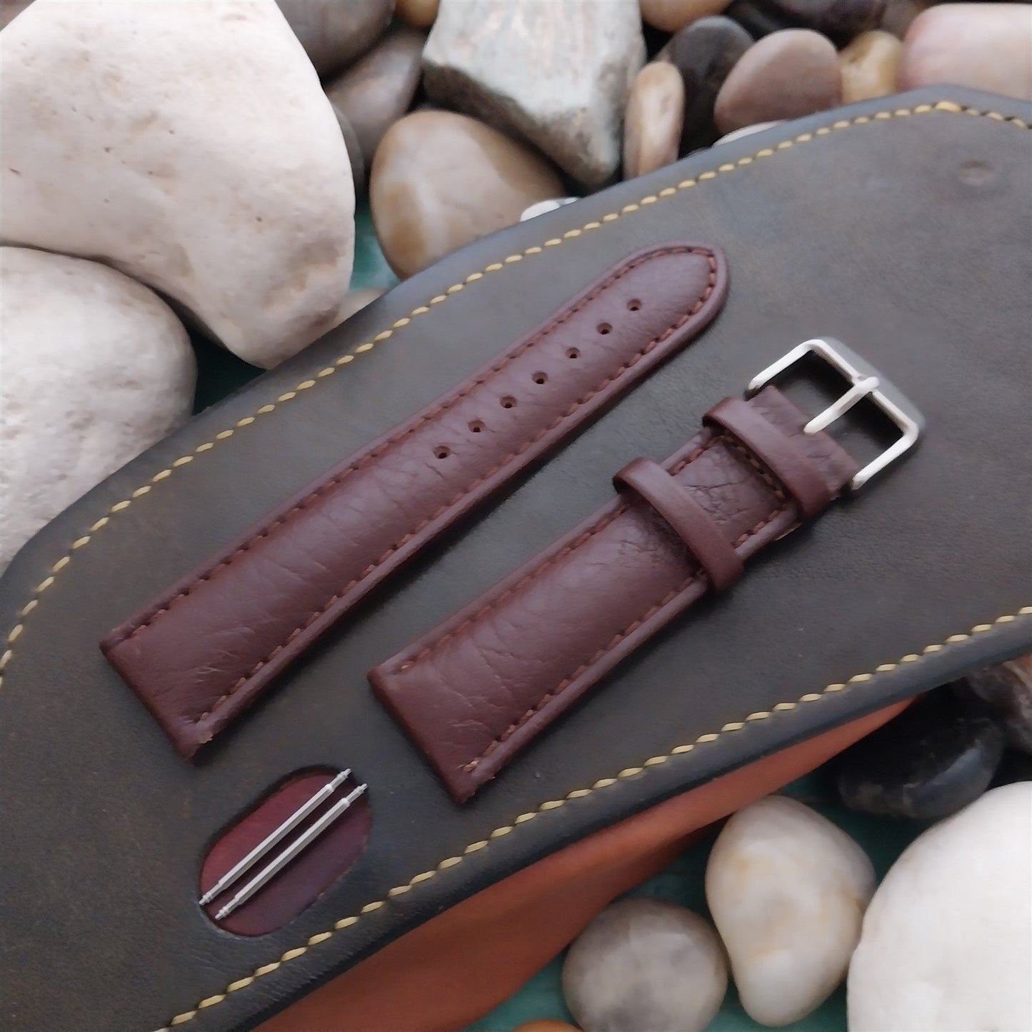 22mm Hadley Roma Brown Cowhide Leather Unused Watch Band