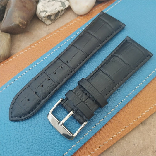 26mm Hadley Roma Black Croco-Grain Leather Unused Watch Band