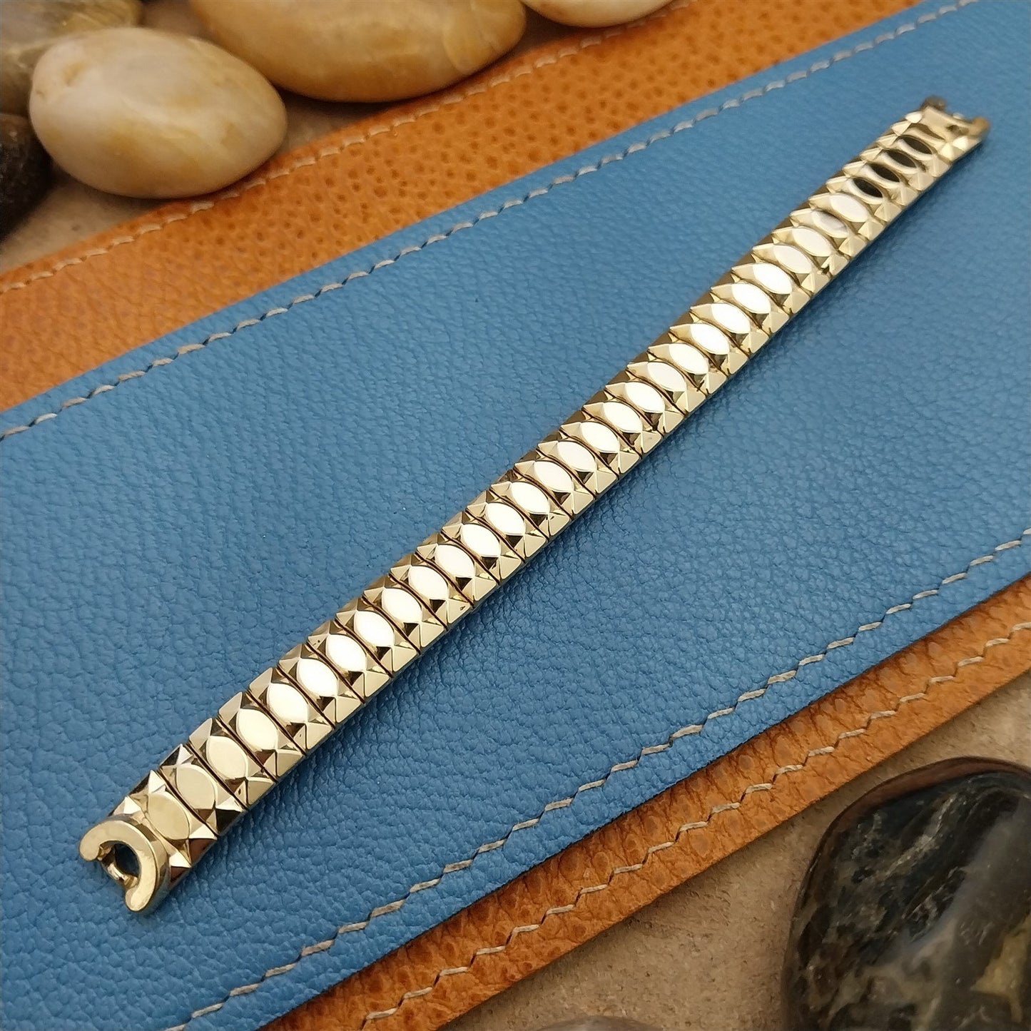 50s Vintage Ladies Yellow Gold-Fill Speidel Catalina Unused Cocktail Watch Band