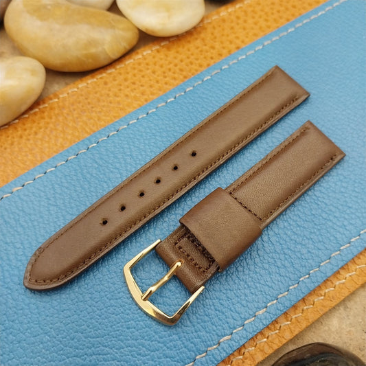 5/8" Mormac Short Brown Calf Leather Strap Unused 1960s Vintage Watch Band