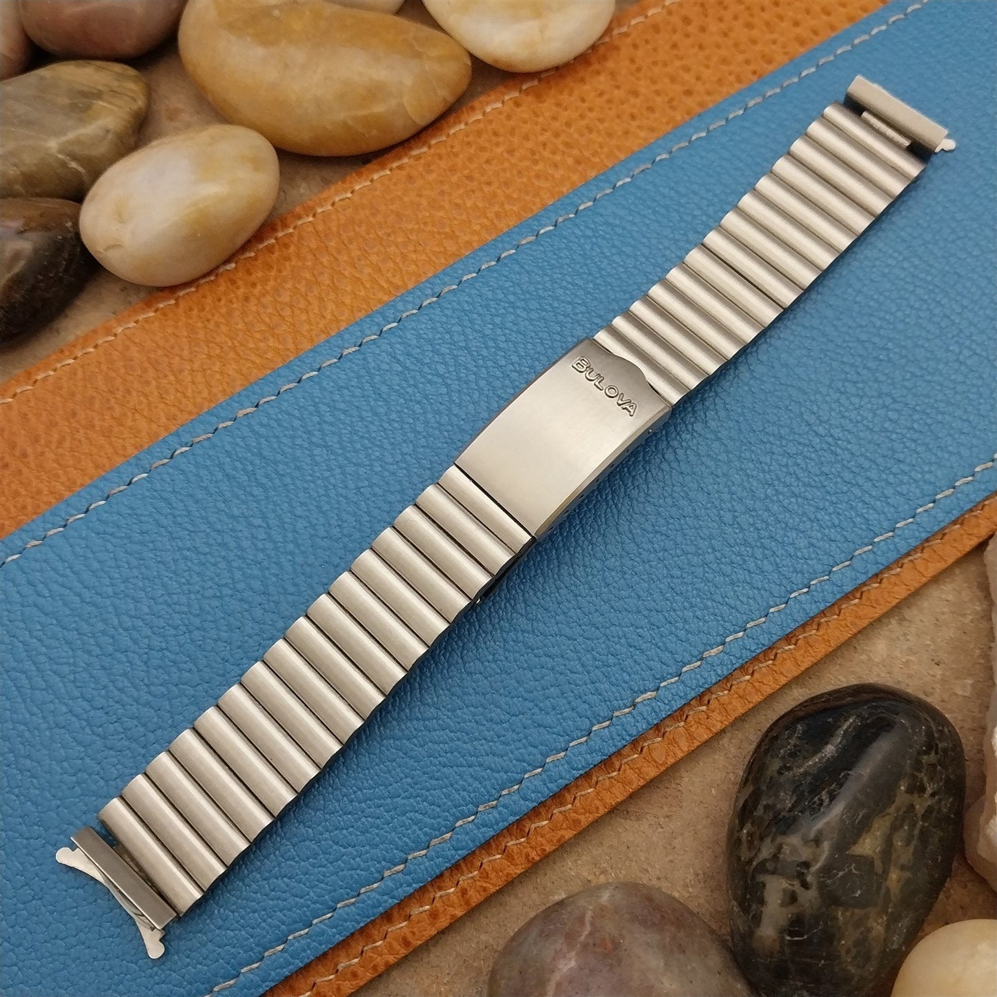 17mm Bulova Stainless Steel Flat-End Unused nos 1960s-1970s Vintage Watch Band