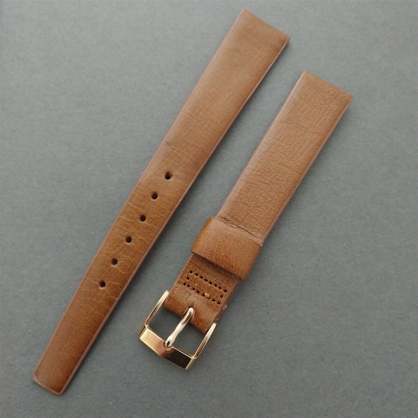 5/8" Kreisler Trapeze Tapered Brown Saddle Leather Unused Vintage Watch Band