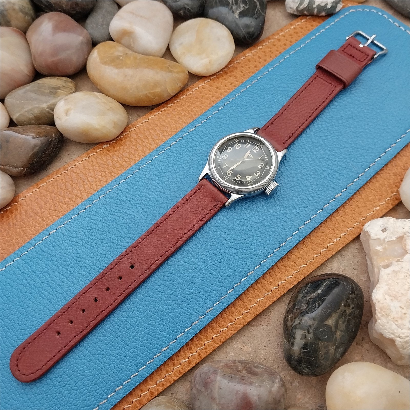 Elgin Buckle & 5/8" Gemex Calf Leather NOS ORD A-11 1950s Vintage Watch Band