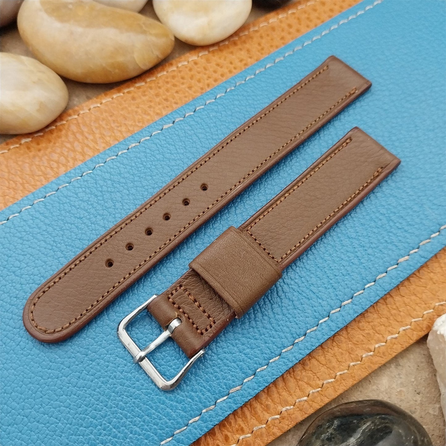 Vintage Elgin Signed Buckle & 5/8" JB Champion Calf Classic Unused Watch Band