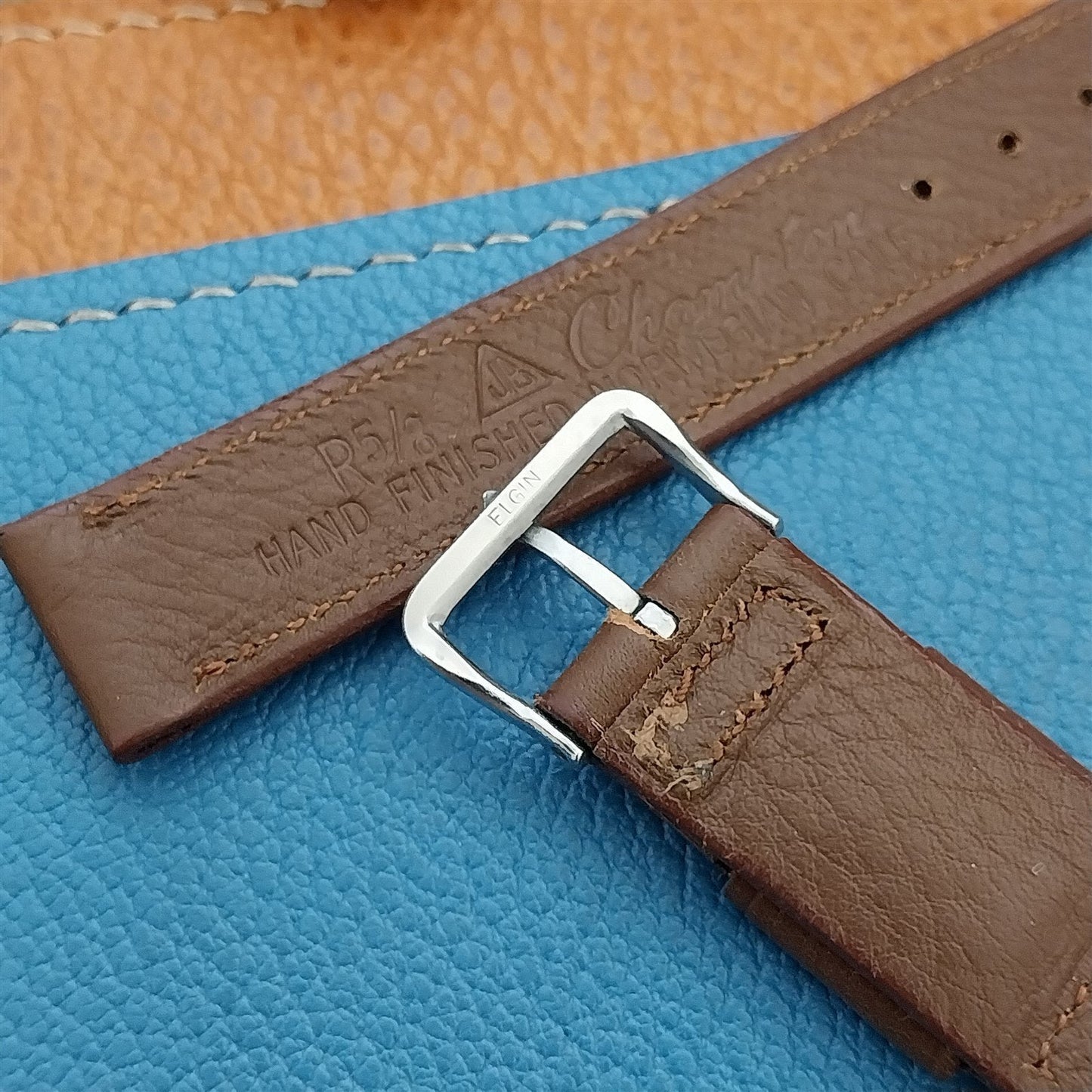 Vintage Elgin Signed Buckle & 5/8" JB Champion Calf Classic Unused Watch Band