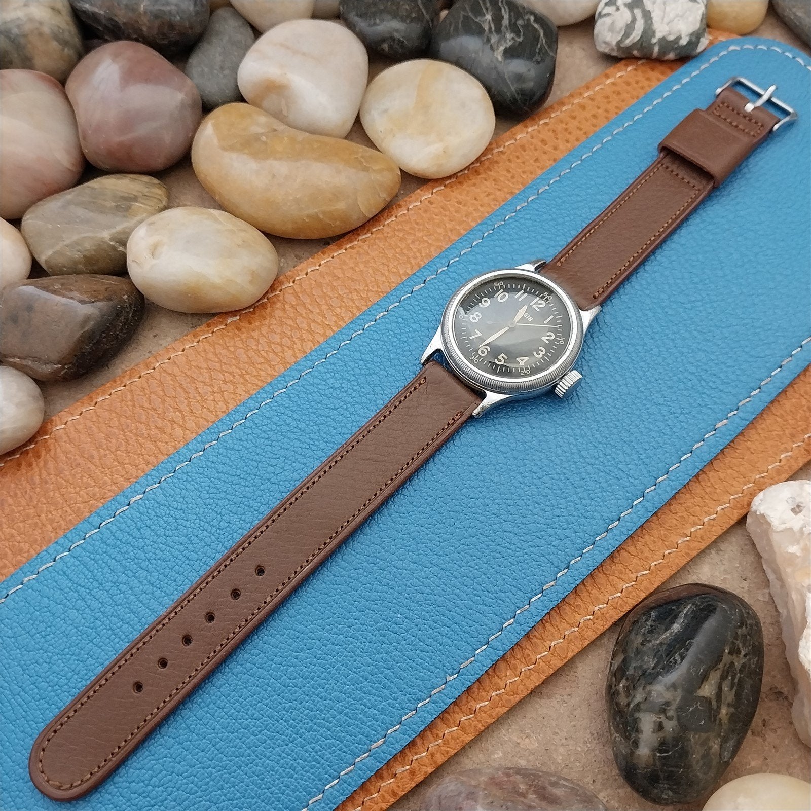 Vintage Elgin Signed Buckle & 5/8" JB Champion Calf Classic Unused Watch Band