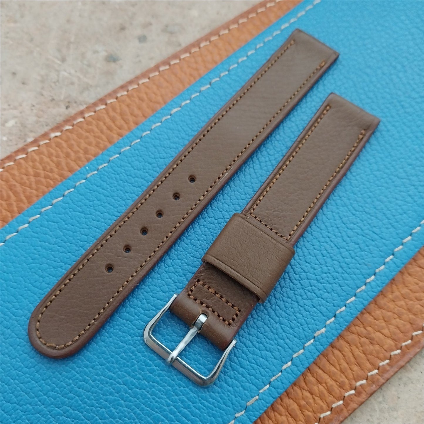 Vintage Elgin Signed Buckle & 5/8" JB Champion Calf Classic Unused Watch Strap