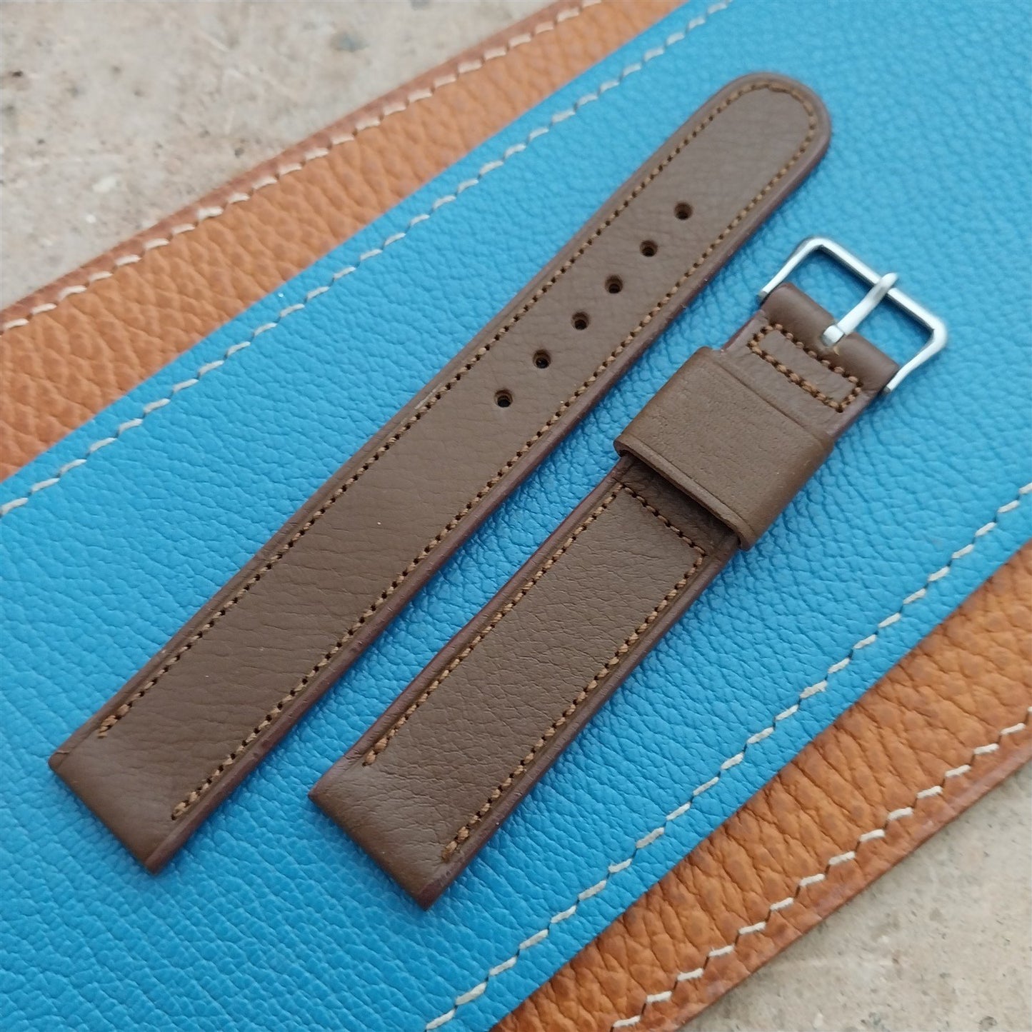 Vintage Elgin Signed Buckle & 5/8" JB Champion Calf Classic Unused Watch Strap