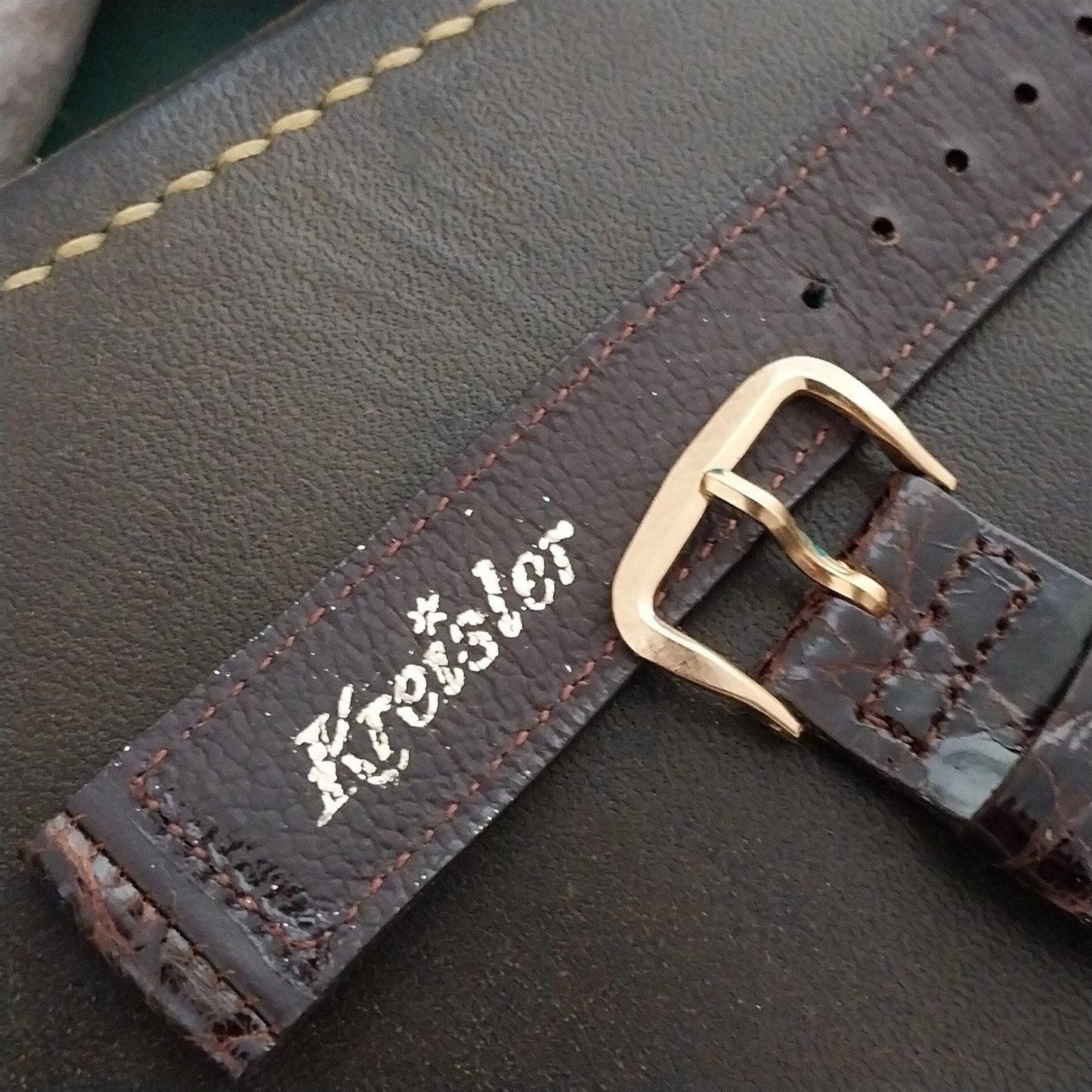 11/16" Kreisler USA Tapered Brazil Crocodile Unused 1950s Vintage Watch Band