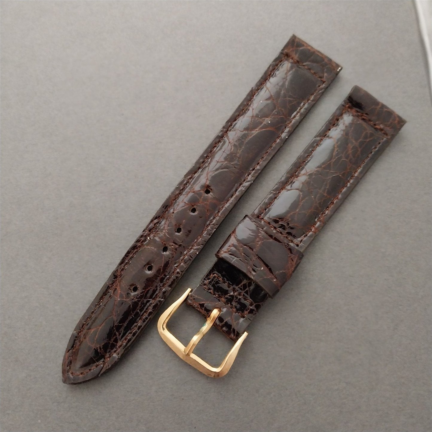 11/16" Kreisler USA Tapered Brazil Crocodile Unused 1950s Vintage Watch Band