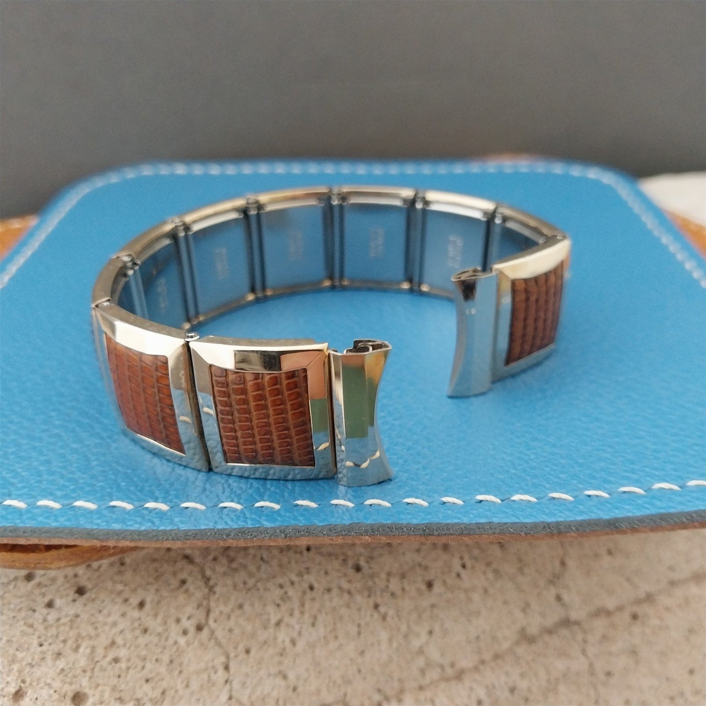 Hamilton Seabeach Flex-Let Gold-Filled & Lizard Unused 1950s Vintage Watch Band