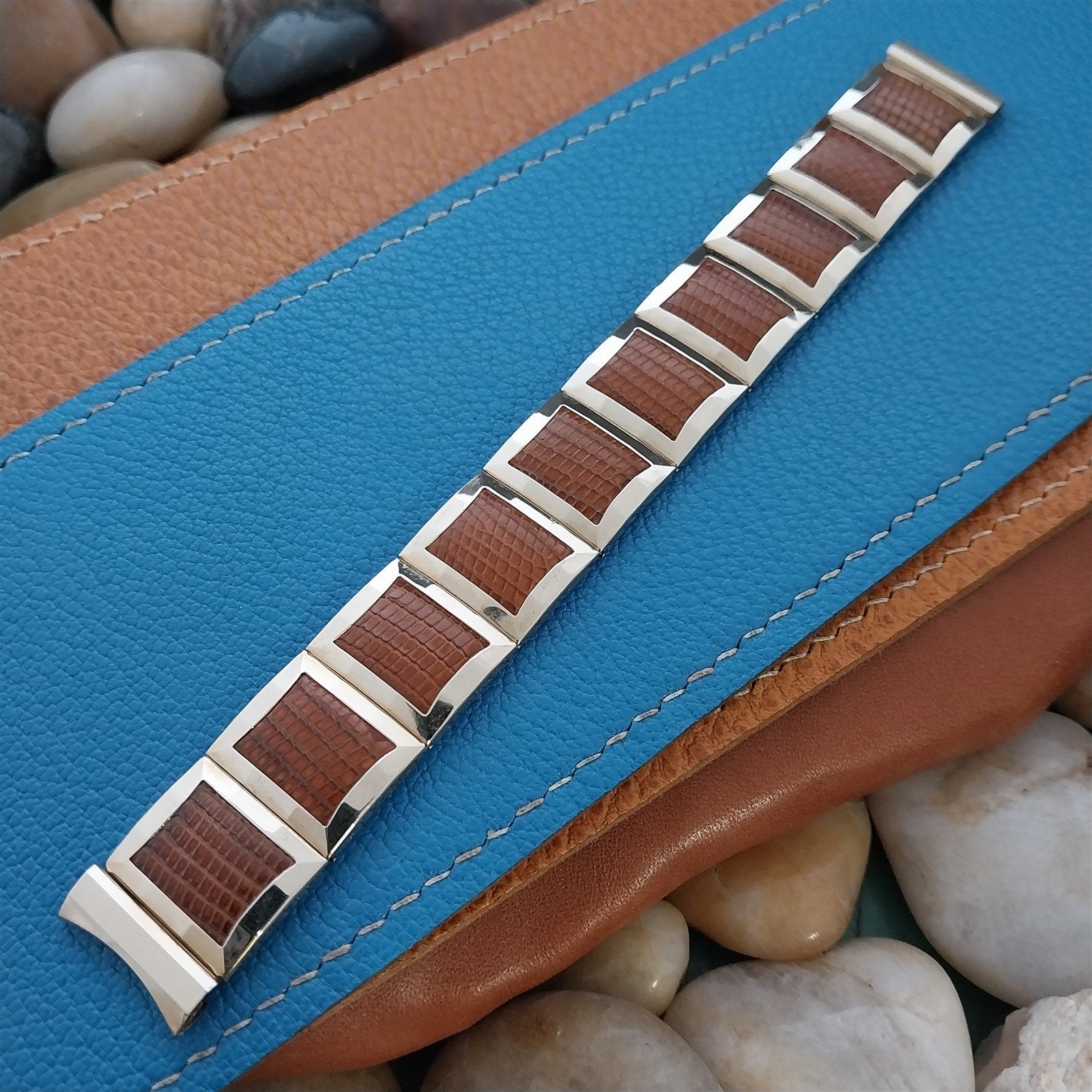 Hamilton Seabeach Flex-Let Gold-Filled & Lizard Unused 1950s Vintage Watch Band