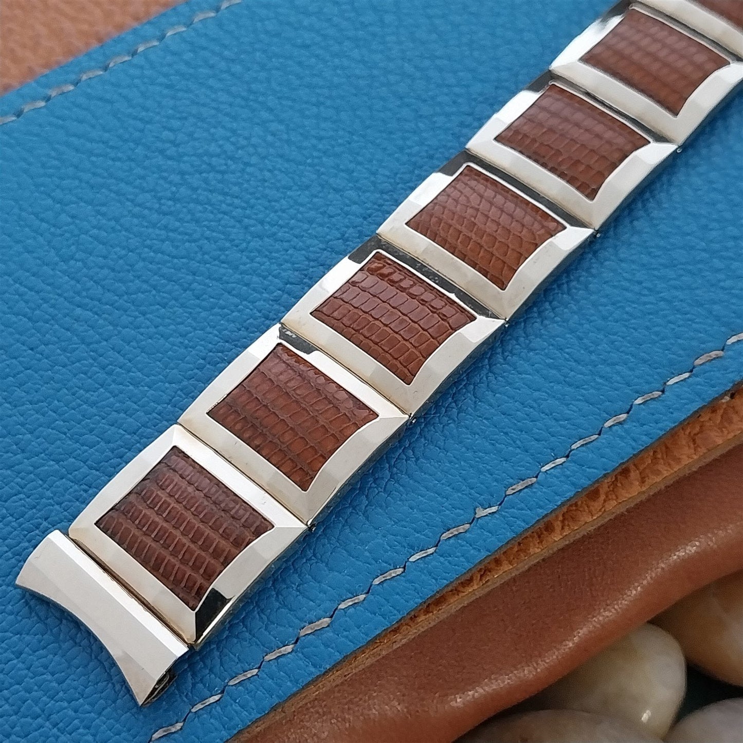 Hamilton Seabeach Flex-Let Gold-Filled & Lizard Unused 1950s Vintage Watch Band