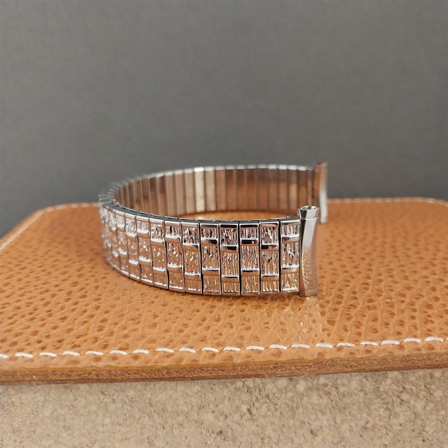 Long Stainless Steel Speidel 16mm 18mm 19mm Unused 1970s Vintage Watch Band