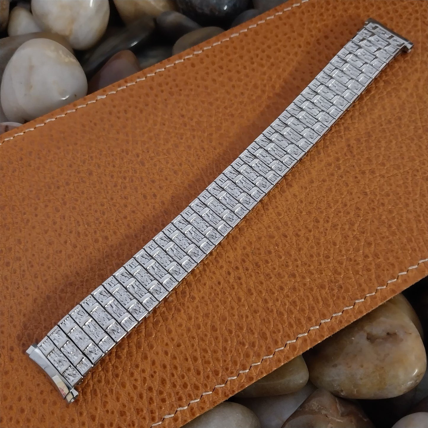 Long Stainless Steel Speidel 16mm 18mm 19mm Unused 1970s Vintage Watch Band