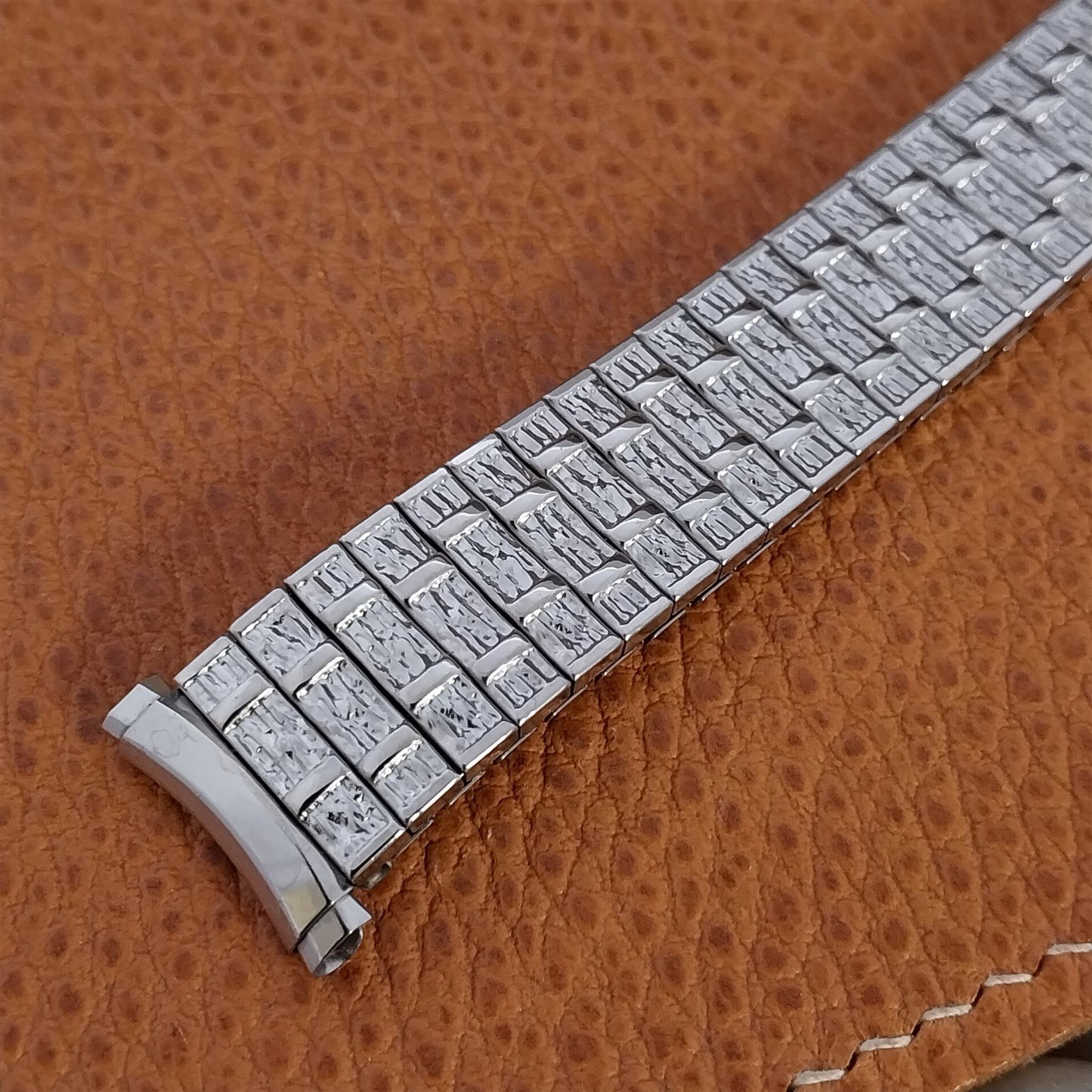 Long Stainless Steel Speidel 16mm 18mm 19mm Unused 1970s Vintage Watch Band