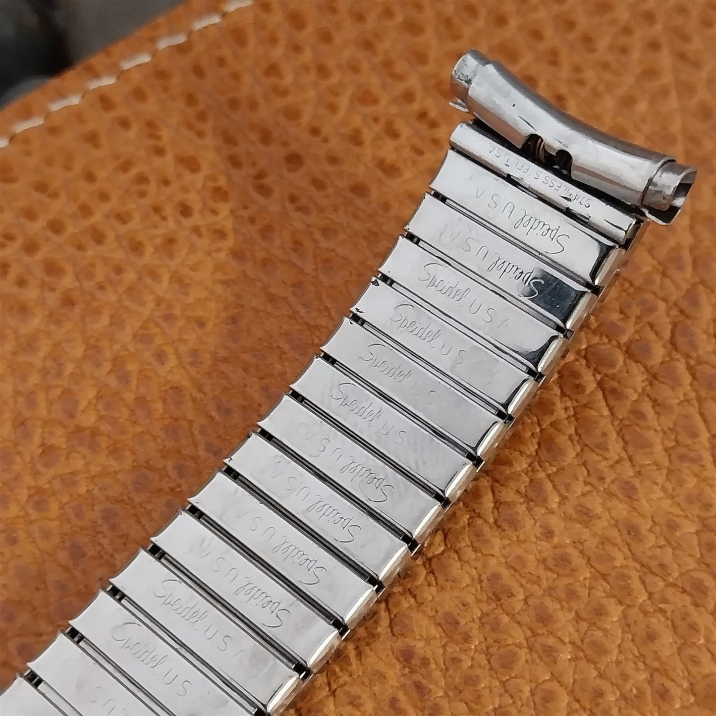 Long Stainless Steel Speidel 16mm 18mm 19mm Unused 1970s Vintage Watch Band