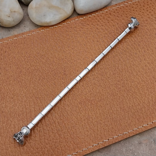 White Gold-Fill & Rhinestone Ladies Single-Lug Speidel Unused Vintage Watch Band