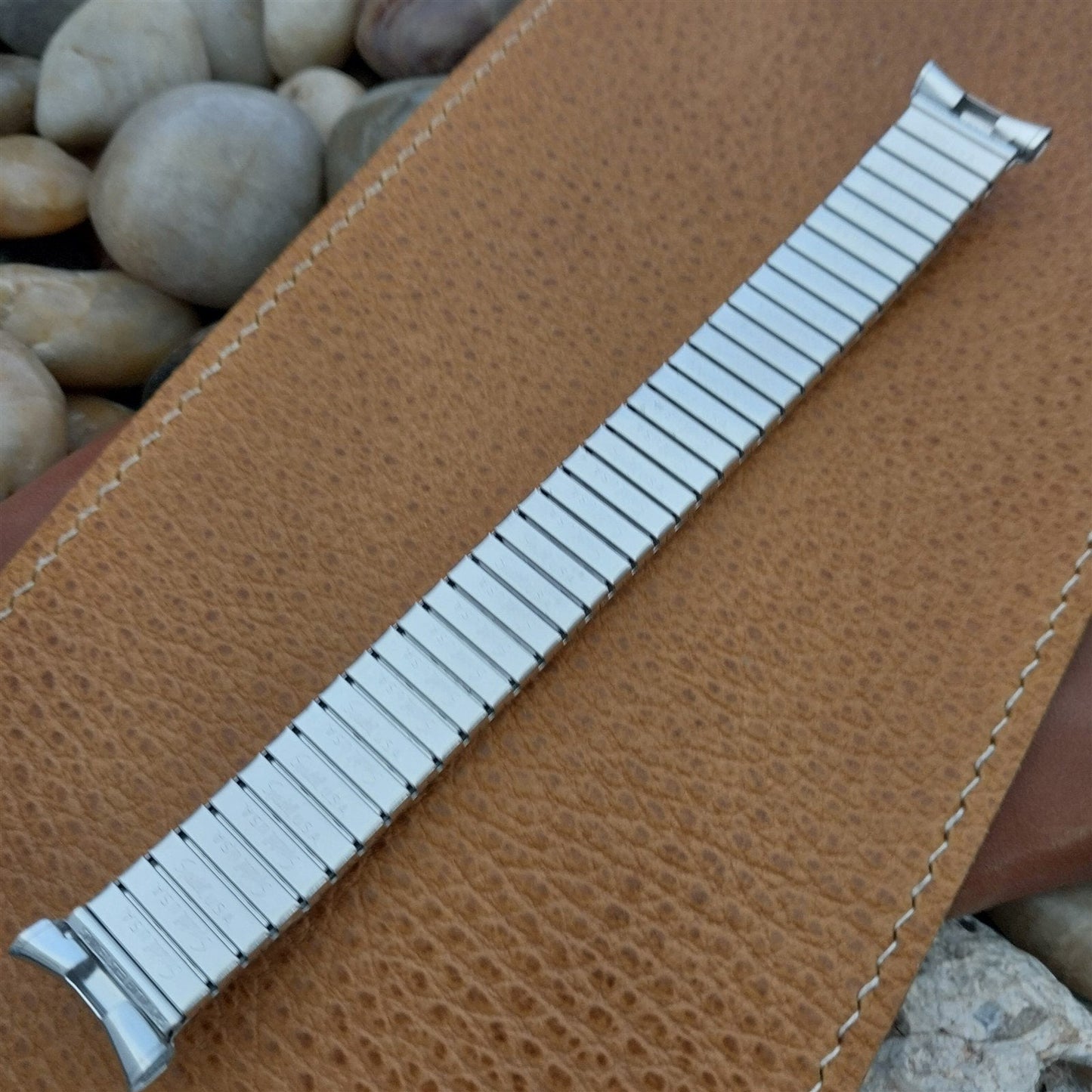 19mm 18mm 1970s 10k White Gold-Filled Speidel High Ridge nos Vintage Watch Band