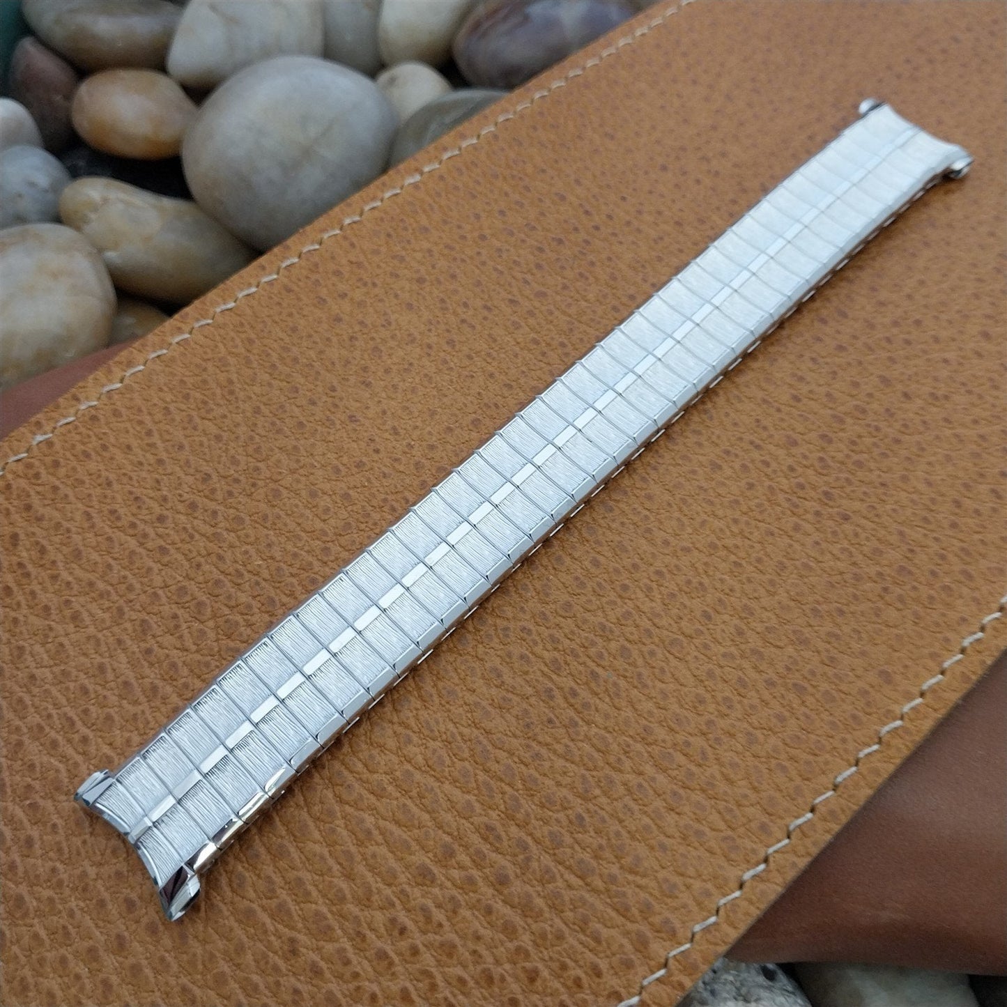 19mm 18mm 1970s 10k White Gold-Filled Speidel High Ridge nos Vintage Watch Band