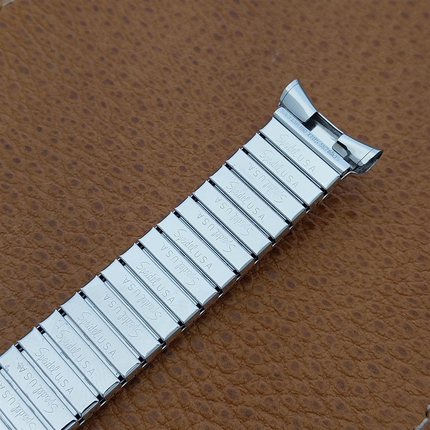 19mm 18mm 1970s 10k White Gold-Filled Speidel High Ridge nos Vintage Watch Band