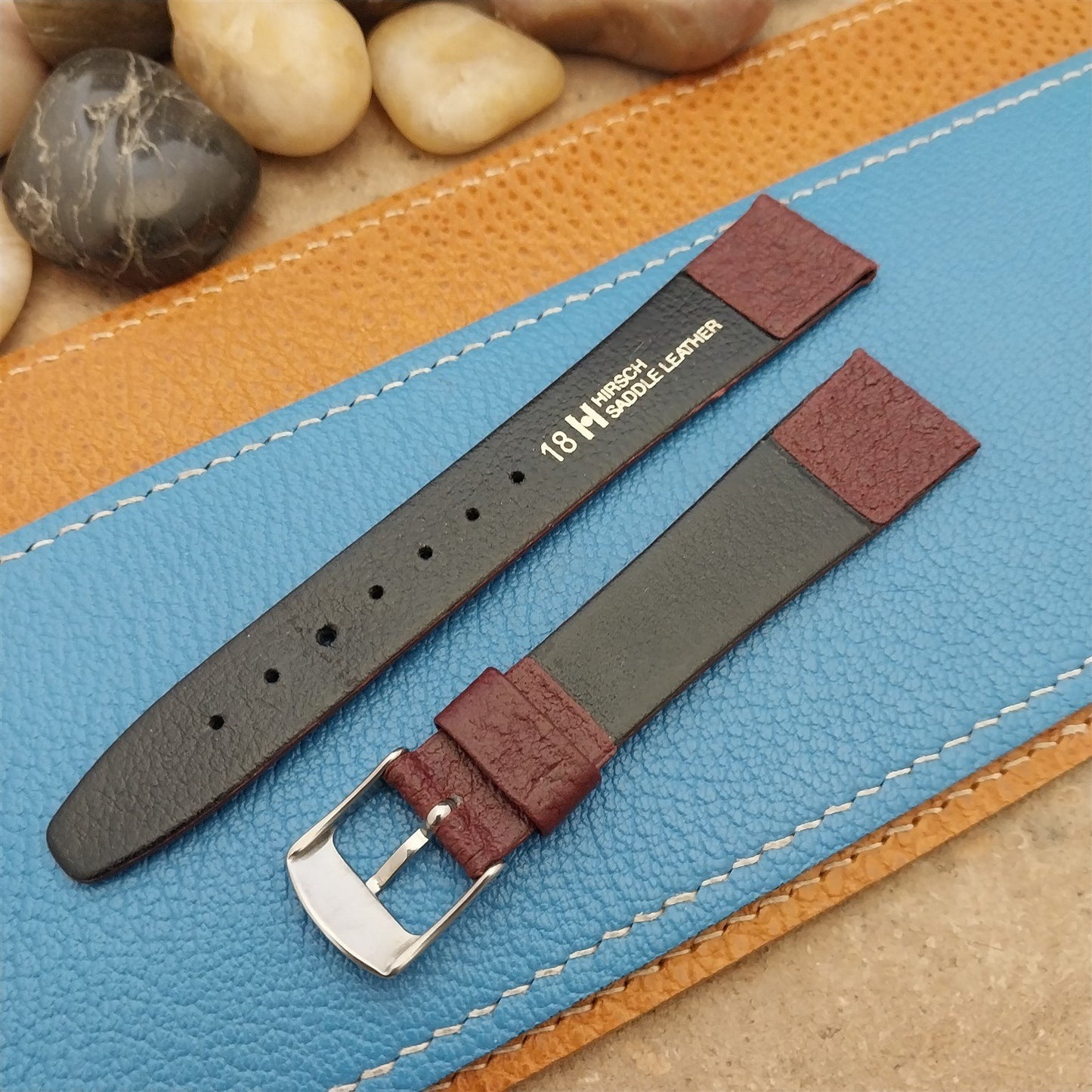 18mm Hirsch Saddle Leather Classic Tapered 18/14 nos Unused Vintage Watch Band