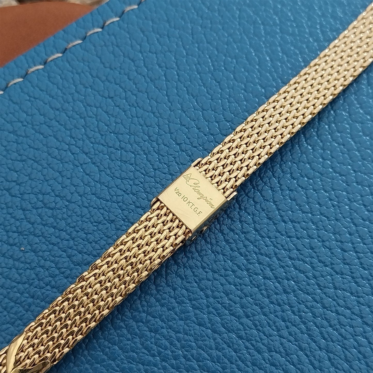 Ladies 10k Yellow Gold-Filled Mesh JB Champion Unused 1960s Vintage Watch Band