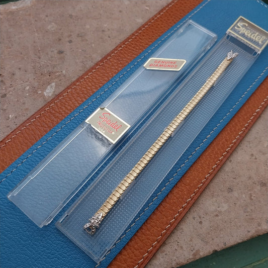 Ladies Gold RGP & Diamond Speidel Unused Vintage Cocktail Watch Band