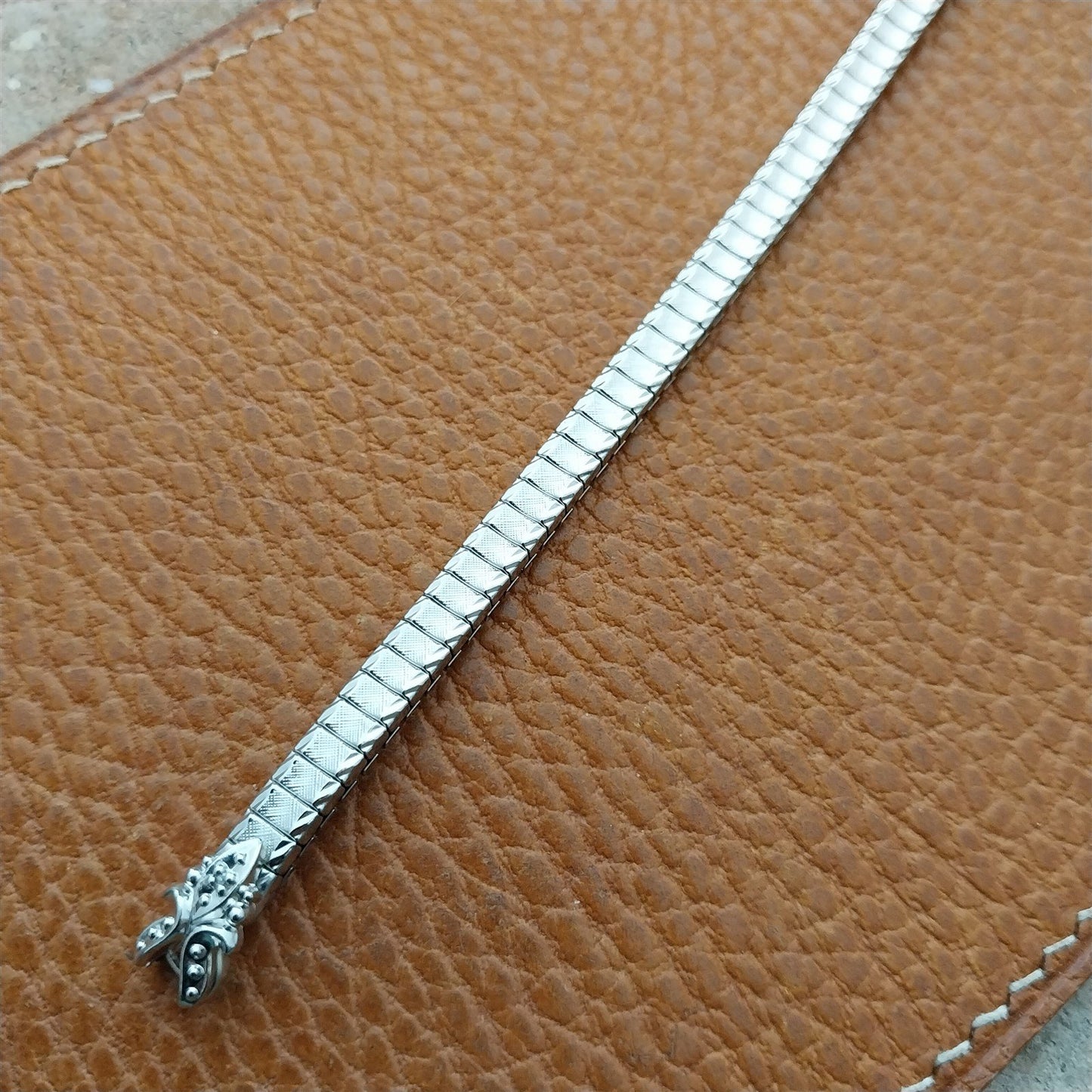 Ladies White Gold RGP & Diamond Speidel Unused Vintage Cocktail Watch Band