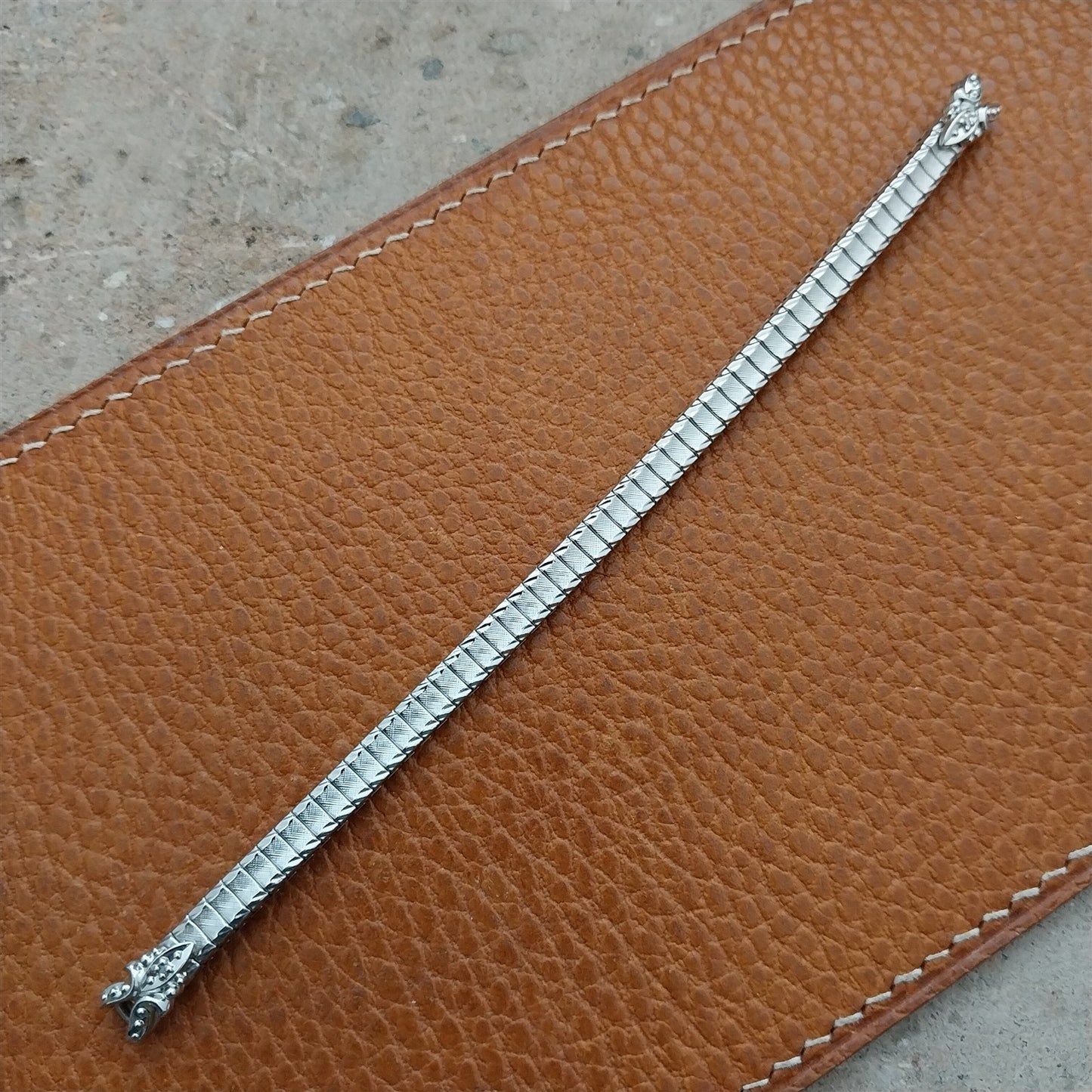 Ladies White Gold RGP & Diamond Speidel Unused Vintage Cocktail Watch Band