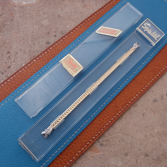 Ladies Gold-Fill & Diamond Speidel Unused Vintage Cocktail Watch Band
