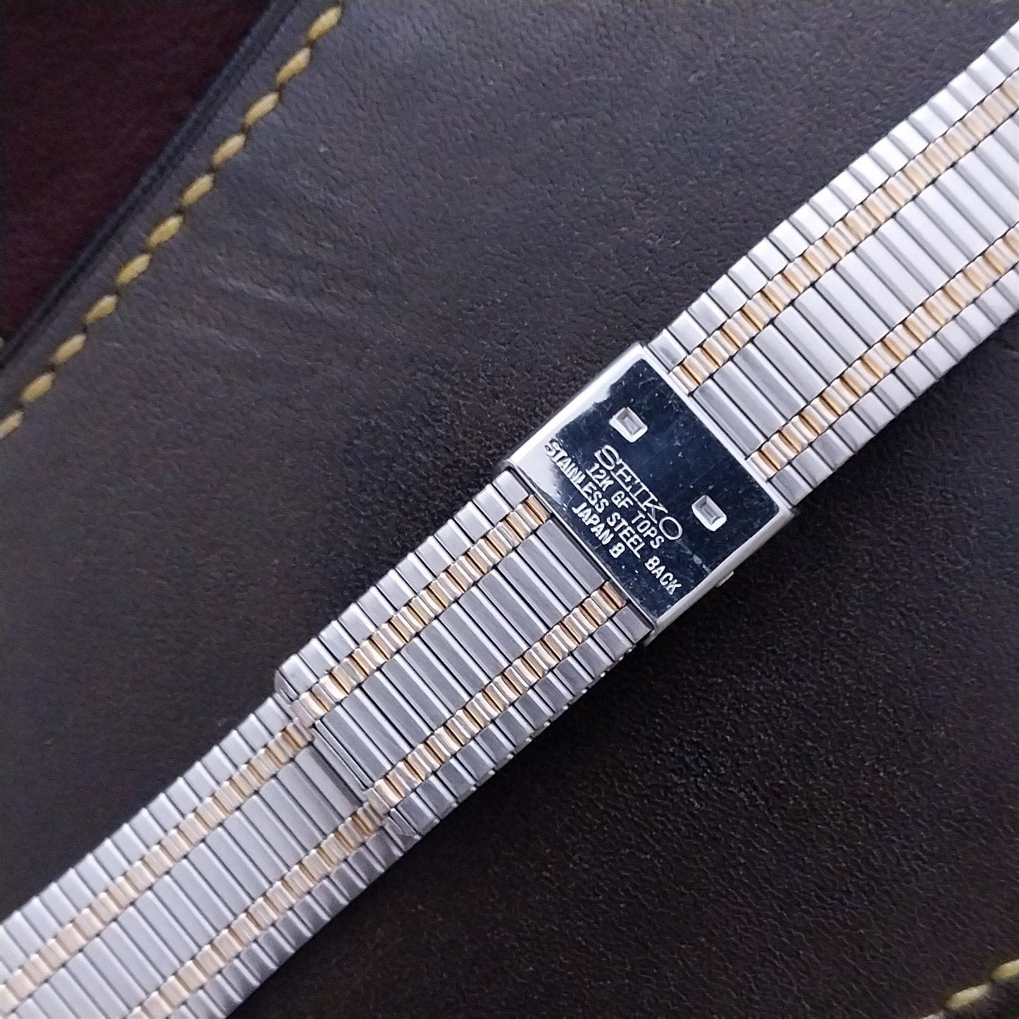 18mm Seiko B370 Gold-Tone LCD Quartz Unused Vintage Watch Band