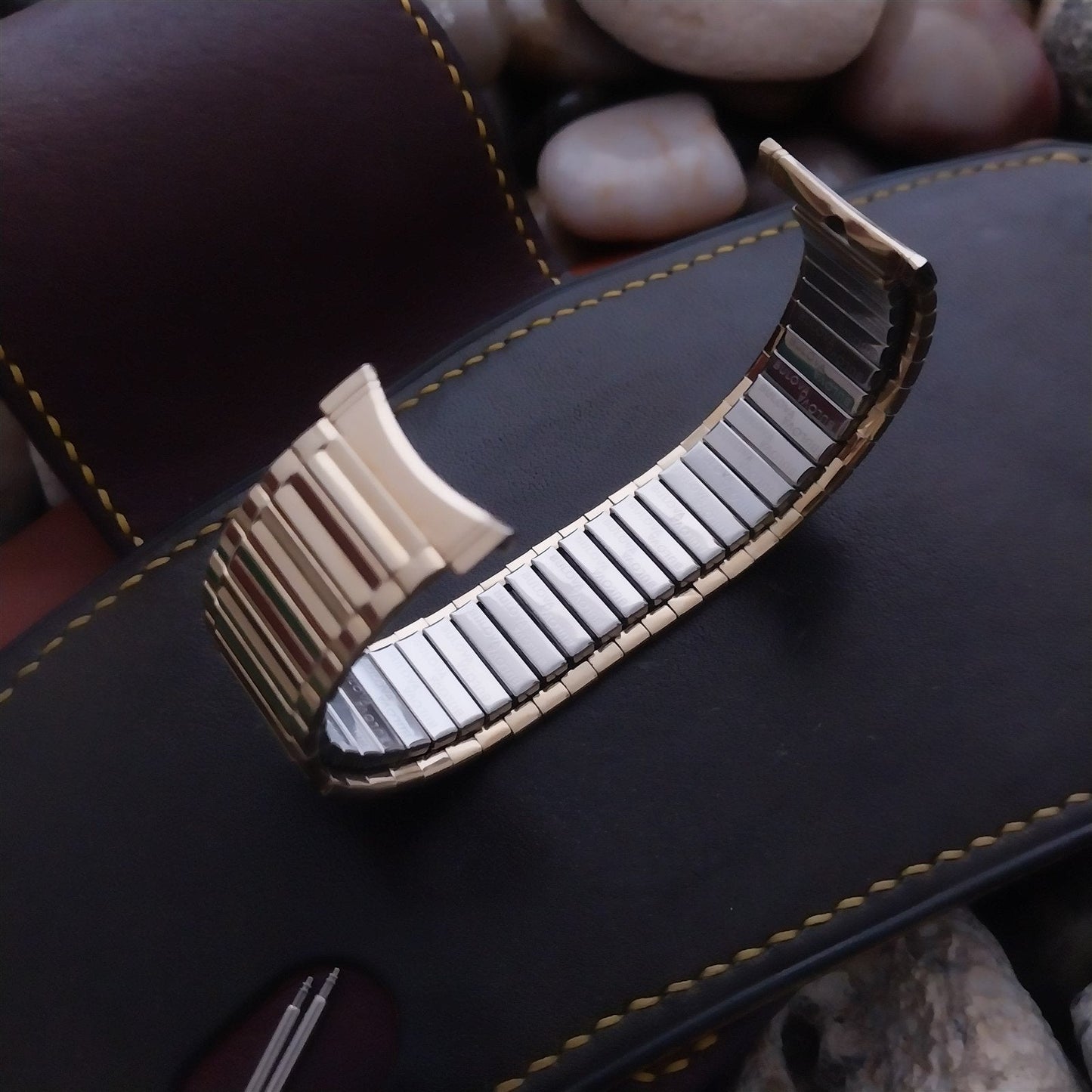 22mm 20mm 19mm Bulova Yellow Gold rgp Wide Unused nos 1970s Vintage Watch band