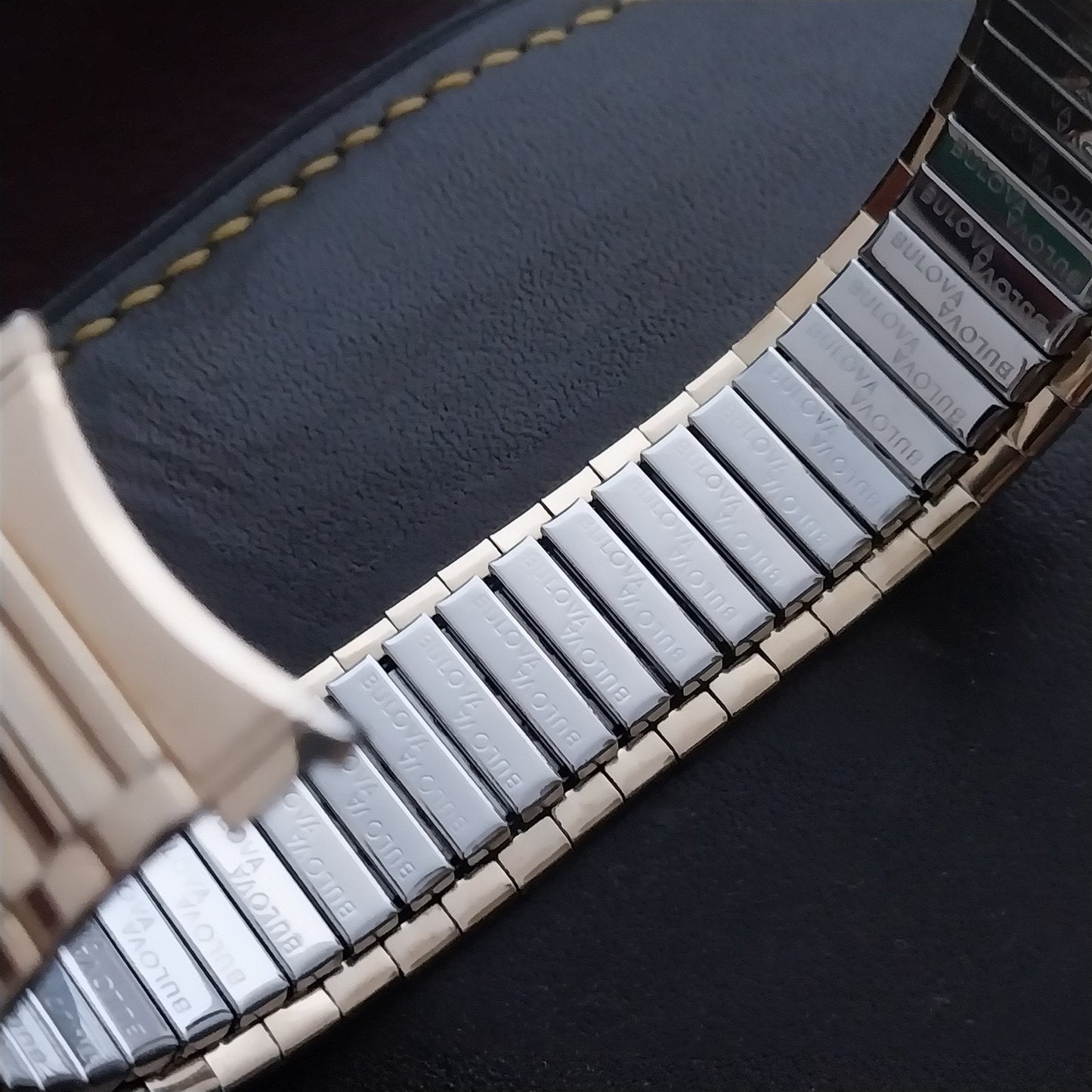 22mm 20mm 19mm Bulova Yellow Gold rgp Wide Unused nos 1970s Vintage Watch band