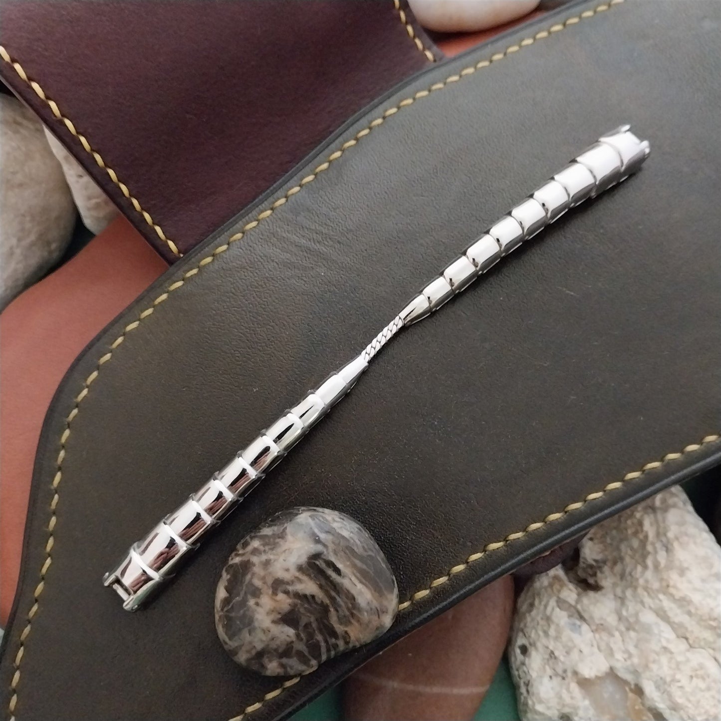 Ladies Speidel Spirit of Paris White Gold-Fill 1950s Vintage Cocktail Watch Band