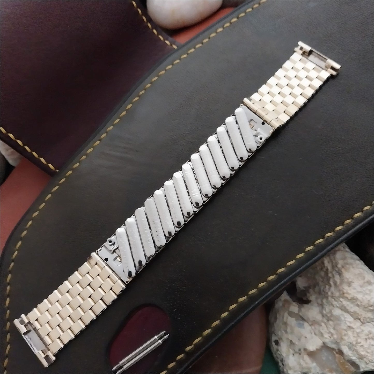 12k Yellow Gold-Fill Brick Link JB Champion MCM Unused 1950s Vintage Watch Band